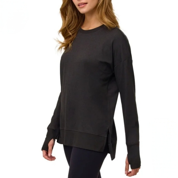Bench Split Hem Long Sleeved Top Grey T-shirt Women's Small Soft Knit Tee - Picture 2 of 13